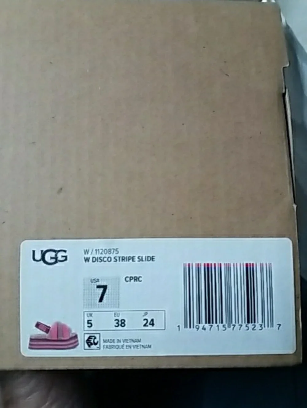 UGG Pink and Beige Fuzzy Platform Slides